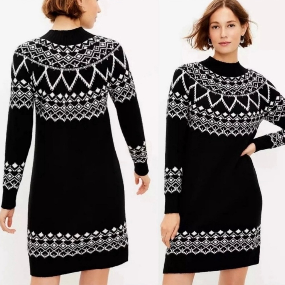 NWOT Loft Fair Isle Sweater Dress Sz XS- Never Worn